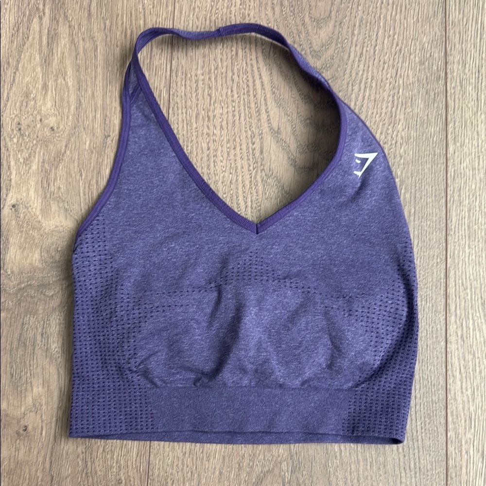 Purple Women's Cropped Halter Tank